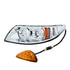 35989 by UNITED PACIFIC - Chrome LED Projector Headlight with RR Facing Turn Signal for 2002-18 International Durastar - Driver Side