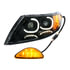 35991 by UNITED PACIFIC - Black LED Projector Headlight with RR Facing Turn Signal for 2002-18 International Durastar - Driver Side
