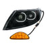 35991 by UNITED PACIFIC - Black LED Projector Headlight with RR Facing Turn Signal for 2002-18 International Durastar - Driver Side