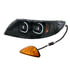 35991 by UNITED PACIFIC - Black LED Projector Headlight with RR Facing Turn Signal for 2002-18 International Durastar - Driver Side
