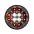 36608 by UNITED PACIFIC - Brake/Tail/Turn Signal Light - 4" Round Combo Light, with 12 LED Stop, Turn & Tail & 16 LED Back-Up, Red LED/Clear Lens