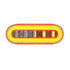 36925 by UNITED PACIFIC - Turn Signal Light - Card, 22 LED, 6" Oval Clear Lens With Halo Insert GloLight Light, Amber LED/Insert