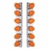37296 by UNITED PACIFIC - Air Cleaner Light Bar - Front, Stainless Steel, with Bracket, Auxiliary/Cab Light, Amber LED, Dark Amber Lens, with Chrome Bezels, 19 LED Per Grakon 1000 Style Light, for Peterbilt Trucks
