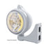32611 by UNITED PACIFIC - Guide Headlight - 682-C Style, RH/LH, 7", Round, Polished Housing, H4 Bulb, with 34 Bright Amber LED Position Light and Top Mount, Original Style, 5 LED Signal Light, Clear Lens