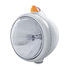 United Pacific 32618 Headlight Guide Headlight - 682-C Style, RH/LH, 7", Round, Chrome Housing, 6014 Bulb, with Top Mount,