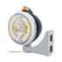 32642 by UNITED PACIFIC - Guide Headlight - 682-C Style, RH/LH, 7", Round, Powdercoated Black Housing, H4 Bulb, with 34 Bright Amber LED Position Light and Top Mount, Original Style, 5 LED Signal Light, Amber Lens