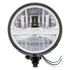 32804 by UNITED PACIFIC - Headlight - Motorcycle, 8 LED, RH/LH, 5-3/4", Round, Powdercoated Black Housing, High/Low Beam, with Silver Painted Center Accent Bar, Bottom Mount