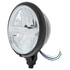 32804 by UNITED PACIFIC - Headlight - Motorcycle, 8 LED, RH/LH, 5-3/4", Round, Powdercoated Black Housing, High/Low Beam, with Silver Painted Center Accent Bar, Bottom Mount
