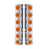 33708 by UNITED PACIFIC - Air Cleaner Light Bar - Front, Stainless Steel, with Bracket, Clearance/Marker Light, Amber LED and Lens, with Chrome Bezels 9 LED Per Light, for Peterbilt Trucks