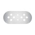 34026 by UNITED PACIFIC - Dome Light Bracket - Stainless Steel, with 8 x 3/4" Mini Light Cut-Outs
