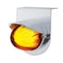 34412 by UNITED PACIFIC - Marker Light - "Glo" Light, LED, with Bracket, with Visor, Dual Function, 9 LED, Amber Lens/Amber LED, Stainless Steel, 3 in. Lens, Watermelon Design
