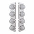 34435 by UNITED PACIFIC - Air Cleaner Light Bar - "Glo" Light, Front, Stainless Steel, with Bracket, Auxiliary/Cab Light, Amber LED, Clear Lens, Dual Function, with Stainless Steel Bezels, 9 LED Per Light