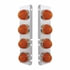 34434 by UNITED PACIFIC - Air Cleaner Light Bar - "Glo" Light, Front, Stainless Steel, with Bracket, Auxiliary/Cab Light, Amber LED and Lens, with Chrome Bezels and Visors, 9 LED Per Light, for Peterbilt
