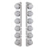 34439 by UNITED PACIFIC - Air Cleaner Light Bar - "Glo" Light, Front, Stainless Steel, with Bracket, Auxiliary/Cab Light, Amber LED, Clear Lens, Dual Function, 9 LED Per Light