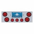 34709 by UNITED PACIFIC - Tail Light Panel - Chrome, Rear Center, with 4X10 LED 4" Lights & 3X13 LED 2.5" Beehive Lights, Red LED & Lens
