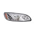 34854 by UNITED PACIFIC - Headlight Assembly - Passenger Side, Chrome, LED, with Color Changing Position Light Bar
