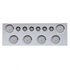 35068 by UNITED PACIFIC - SS Rear Cntr Panel, 6X 10 LED 4" Lghts+6X 9 LED 2" Lghts+Visors -RD LED/Clr Lens