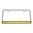 39743 by UNITED PACIFIC - License Plate Frame - Chrome, with 14 LED 12" Light Bar, Amber LED/Amber Lens