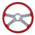 88176 by UNITED PACIFIC - Steering Wheel - 18", Chrome, with Skull Accent, Red