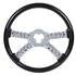 88177 by UNITED PACIFIC - Steering Wheel - 18", Chrome, with Skull Accent, Black