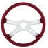 88280 by UNITED PACIFIC - Steering Wheel - 18", Vibrant Color, 4 Spoke, Candy Red