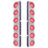 37342 by UNITED PACIFIC - Air Cleaner Light Bar - Rear, Stainless Steel, with Bracket, Clearance/Marker Light, Red LED and Lens, Flat Style, with Chrome Bezels, 12 LED Per Light, for Peterbilt Trucks