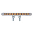 37476 by UNITED PACIFIC - Light Bar - Double Face, Pedestal, Turn Signal Light, Amber LED, Clear Lens, Chrome/Plastic Housing, 10 LED Light Bar