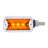 39365 by UNITED PACIFIC - Marker Light - 3 LED, Straight Mount, Double Face, with Chrome Bezel and Horizontal Visor, Amber and Red Lens/Amber and Red LED, Chrome-Plated Steel, Rectangle Design