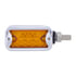 39365 by UNITED PACIFIC - Marker Light - 3 LED, Straight Mount, Double Face, with Chrome Bezel and Horizontal Visor, Amber and Red Lens/Amber and Red LED, Chrome-Plated Steel, Rectangle Design