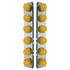39634 by UNITED PACIFIC - Air Cleaner Light Bar - Front, Stainless Steel, with Bracket, Reflector Maze Cab Light, Amber LED and Lens, with SS Bezels, 17 LED Per Light, for Peterbilt Trucks