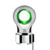 71166 by UNITED PACIFIC - Gearshift Knob - Charlotte Style, Chrome Finish, Thread-On with Green LED