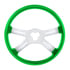 88014 by UNITED PACIFIC - Steering Wheel - 18 in., Green, 4-Spoke, Steel, Chrome Plating, Vibrant Color