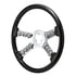 88177 by UNITED PACIFIC - Steering Wheel - 18", Chrome, with Skull Accent, Black