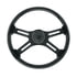 88185 by UNITED PACIFIC - Steering Wheel - 18" Matte Black, 4 Spoke, with Horn Bezel and Gloss Black Button
