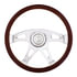 88311 by UNITED PACIFIC - Steering Wheel - 18" Boss, with Chrome Horn Bezel And Horn Button, Woodgrain