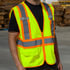 99219L by UNITED PACIFIC - Safety Vest - Yellow, Large, High Visibility, with Pocket and Zipper