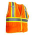 99220S by UNITED PACIFIC - High Visibility Safety Vest - Orange, with Reflective Strips and Pocket, Small