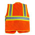 99220S by UNITED PACIFIC - High Visibility Safety Vest - Orange, with Reflective Strips and Pocket, Small