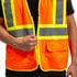 99220S by UNITED PACIFIC - High Visibility Safety Vest - Orange, with Reflective Strips and Pocket, Small