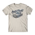 99307L by UNITED PACIFIC - T-Shirt - United Pacific Calligraphy C10, Sand, with Dark Blue Print, Cotton, Large