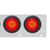 61011 by UNITED PACIFIC - Light Bar - Stainless Steel, Spring Loaded, 3-3/4" Bolt Pattern, with 6 x 4" 16 LED Turbine Light, Red LED/Lens