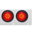 61023 by UNITED PACIFIC - Light Bar - Stainless Steel, Spring Loaded, 2" Bolt Pattern, with 6 x 4" 16 LED Turbine Light, Red LED/Lens