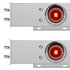 61024 by UNITED PACIFIC - Light Bar - Chrome, Spring Loaded, 2-1/2" Bolt Pattern, with 6 x 4" 13 LED Abyss Light, Red LED/Lens, with Visor