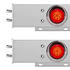 61026 by UNITED PACIFIC - Light Bar - Chrome, Spring Loaded, 2-1/2" Bolt Pattern, with 6 x 4" 16 LED Turbine Light, Red LED/Lens, with Visor