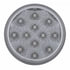 61644 by UNITED PACIFIC - Light Bar - Rear, Spring Loaded, with 2.5" Bolt Pattern, Reflector/Stop/Turn/Tail Light, Red LED, Clear Lens, Chrome/Steel Housing, with Chrome Bezels and Visors, 12 LED Per Light