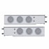 61678 by UNITED PACIFIC - Deluxe SS Spring Loaded Rear Light Bar - with 3.75" Bolt Pattern, Stop/Turn/Tail Light, Red LED, Clear Lens, with Chrome Bezels and Visors, 36 LED Per Light