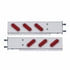 62300 by UNITED PACIFIC - Light Bar - Stainless Steel, Spring Loaded, Rear, Stop/Turn/Tail Light, Red LED/Red Lens, with 3.75" Bolt Pattern, with Chrome Flat Bezels, 10 LED per Light