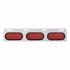 63710 by UNITED PACIFIC - Mud Flap Hanger - Mud Flap Plate, Top, Stainless, with Three 19 LED 6" Oval Lights & Grommets, Red LED/Red Lens