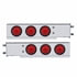 63728 by UNITED PACIFIC - Light Bar - Stainless Steel, Spring Loaded, 2-1/2" Bolt Pattern, with 6 x 4" 10 LED Lights, Red LED/Lens