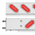 63784 by UNITED PACIFIC - Light Bar - Rear, "Glo" Light, Stainless Steel, Spring Loaded, with 3.75" Bolt Pattern, Stop/Turn/Tail Light, Red LED and Lens, with Chrome Bezels and Visors, 22 LED Per Light